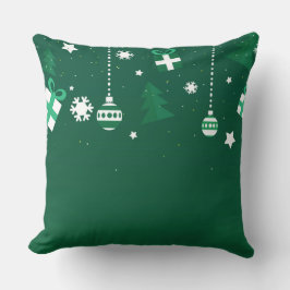 Almofada Classic Christmas Icons – Green Holiday Pillow