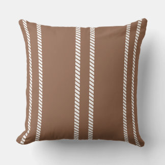 Almofada Classic Mid-tone Brown with Stripes Throw Pillow