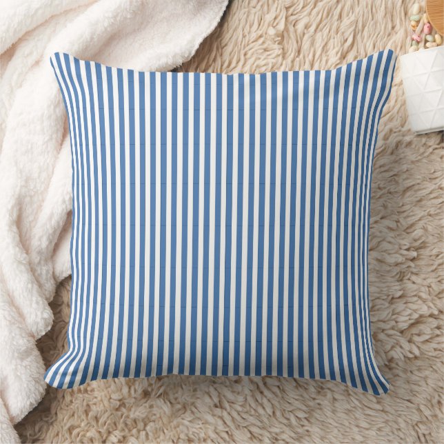 Almofada Classic Nautical Blue and White Ticking Stripe (Cobertor)