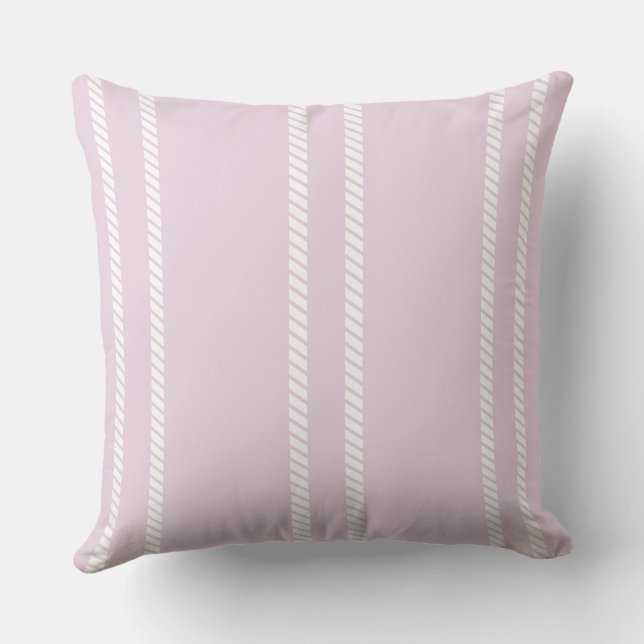 Almofada Classic Pale Mauve/Pink with Stripes Throw Pillow (Verso)