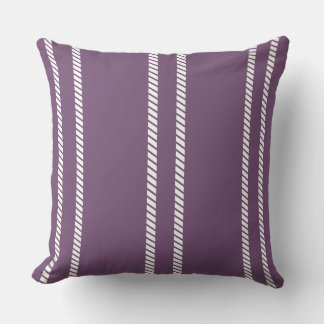 Almofada Classic Purple Plum with Stripes Throw Pillow