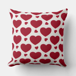 Almofada Classic Red Heart Pattern Cotton Throw Pillow