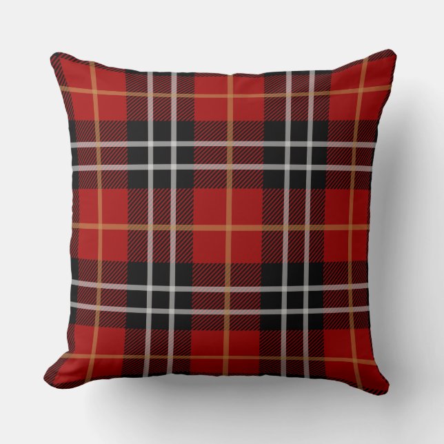 Almofada Classic Red Plaid Throw Pillow (Frente)