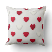 Classic Red & White Heart Pattern Cotton