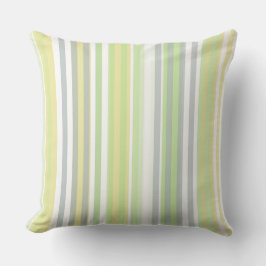 Almofada Classic Stripes Celery, Lemon, Grey Throw Pillow