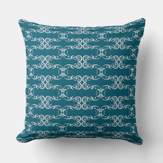 Almofada Clássica com Padrão Ornamental Branco