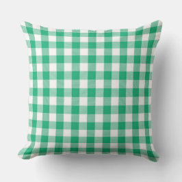 Almofada Clássica de Gingham Verde Jade