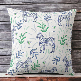 Almofada Clássicas Zebras Préppy e Branca de Martinis 