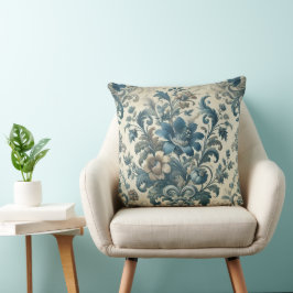 Almofada Clássico atmosfera floral azul elegante