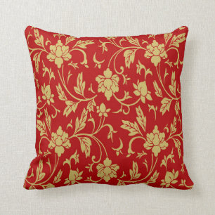 Almofada Clássico chinês Floral Design Vermelho