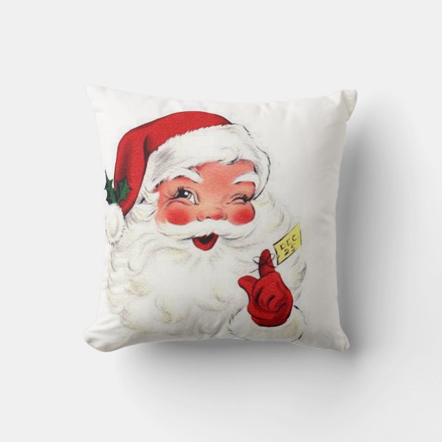 Almofada Clássico retro do travesseiro de Papai Noel 16x16 (Frente)