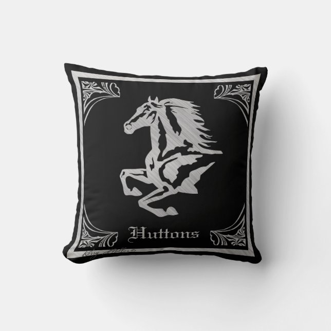 ALMOFADA CLASSY SILVER HORSE SILHOUETTE (Frente)