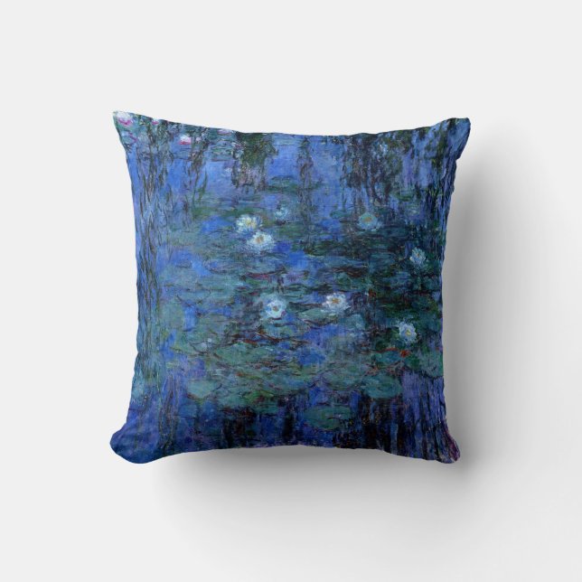 Almofada Claude Monet Blue Water Lily (Frente)