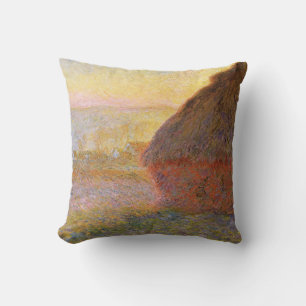 Almofada Claude Monet Impressionista Pintando Graystaks I