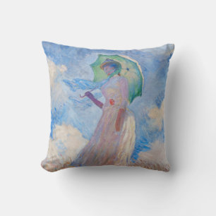 Almofada Claude Monet - Mulher com Parasol virada para a es