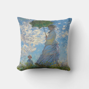 Almofada Claude Monet - O Promenade, Mulher com Parasol