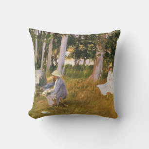 Almofada Claude Monet Pintando, Beira de um Bosque por Sarg