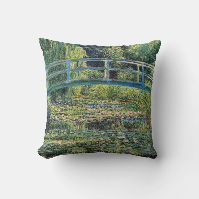 Almofada Claude Monet - Water Lily Pond & Japanesese Bridge (Frente)
