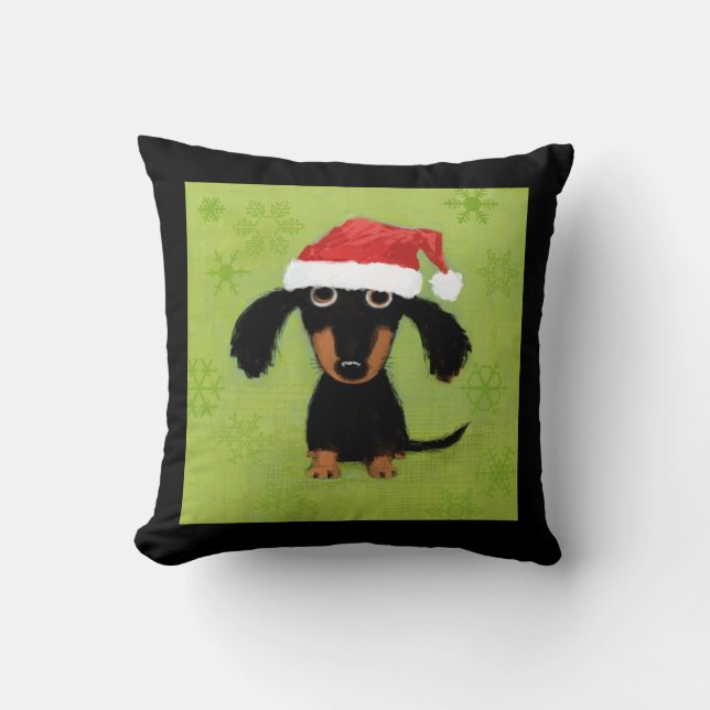 Almofada Cláusula de Dachshund Santa - Um Feliz Natal De Cã (Frente)