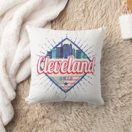 Almofada Cleveland Ohio EUA Skyline Vintage EUA