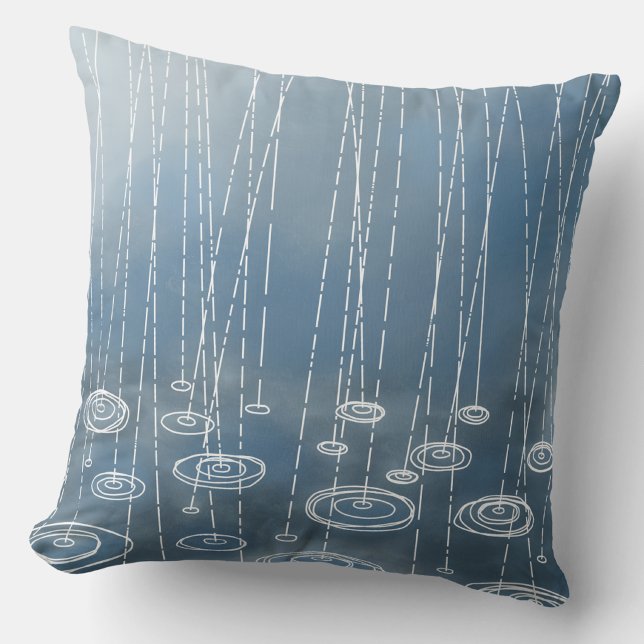 Almofada Clima Chuvoso Azul (Rainy weather art throw pillow)