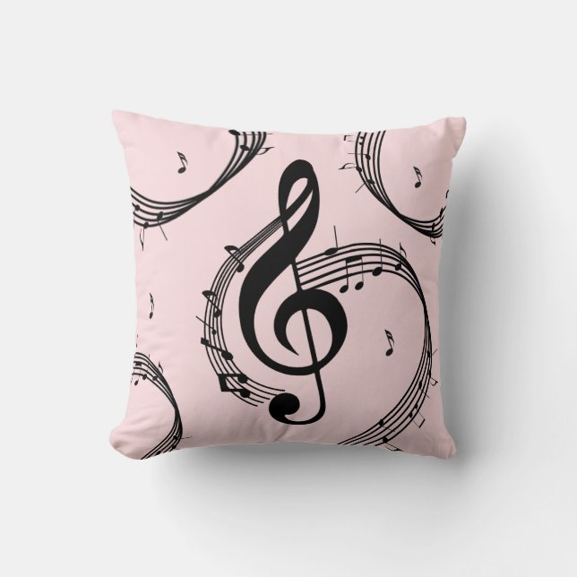 Almofada Climactic G Clef Music Pink (Frente)
