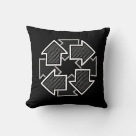 Almofada Clockwise Arrows Minimal Geometric Black Variant 2