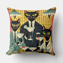 Clube de Martini de Gato Preto Retro Futurista