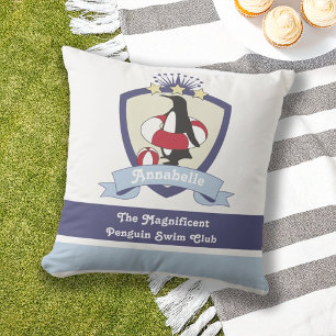 Almofada Clube de Natação Crest Cute Cartoon Penguin Kids