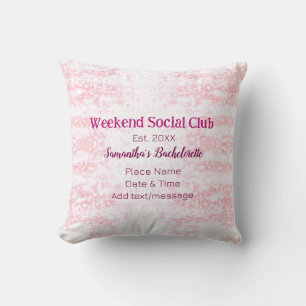 Almofada Clube social de fim de semana rosa brilho despedid