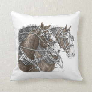 Almofada Clydesdale Draft Horse Team