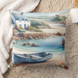 Almofada Coastal Cottage Seaside Rowboat Bloom