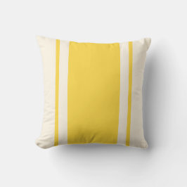Almofada Coastal Stripe Throw Pillow – Yellow & Cream