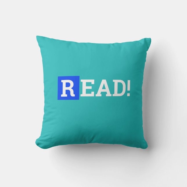 Almofada Cobalt Blue & Turquoise "READ" (Frente)