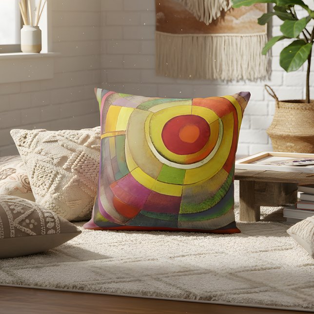 Almofada Cobertor de Arte Fina com Anéis Concêntricos Abstr (Criador carregado)
