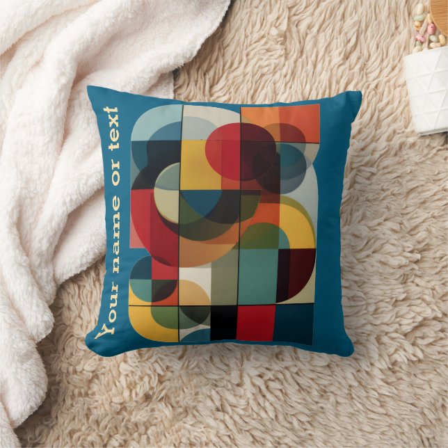 Almofada Cobertor de Arte Geométrica Abstrata Personalizada (Cobertor)