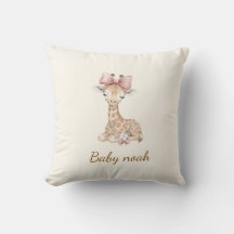 Cobertor de Bebê Girafa em Aquarela com Nome Perso
