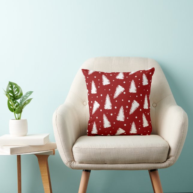 Almofada Cobertor de Fleece com Padrão de Natal Vermelho (Cadeira)
