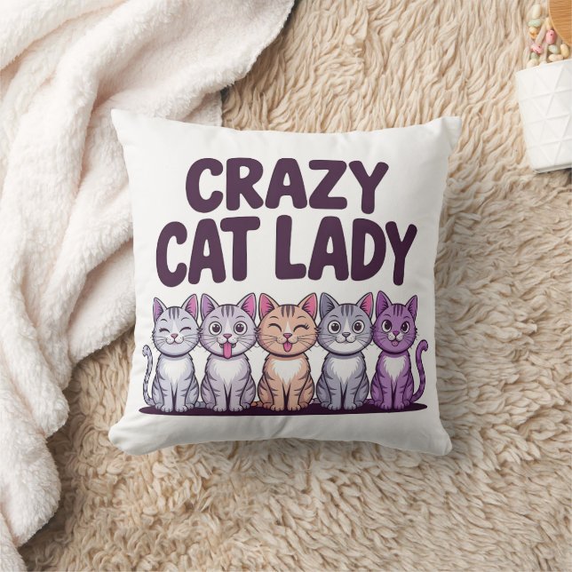 Almofada Cobertor de Gato Maluco Divertido Roxo Desenho Ani (Cobertor)