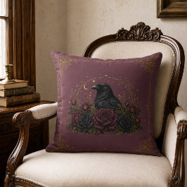 Almofada Cobertor Floral de Cor Plum Antiquada Vitoriana Gó