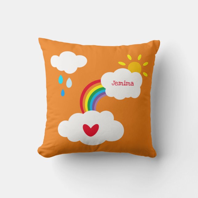 Almofada Cobertura Personalizada de Nuvem e Gotas de Chuva (Frente)