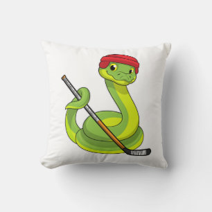 Almofada Cobra de hóquei no gelo com bastão de hóquei no ge