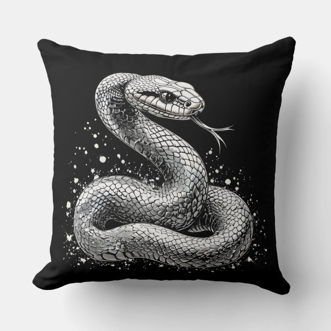 Almofada Cobra prateada (Frente)