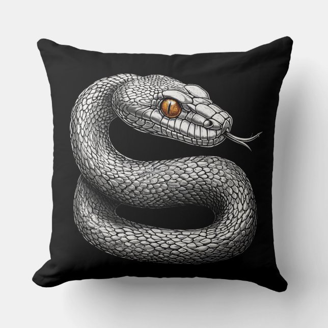 Almofada Cobra prateada (Frente)