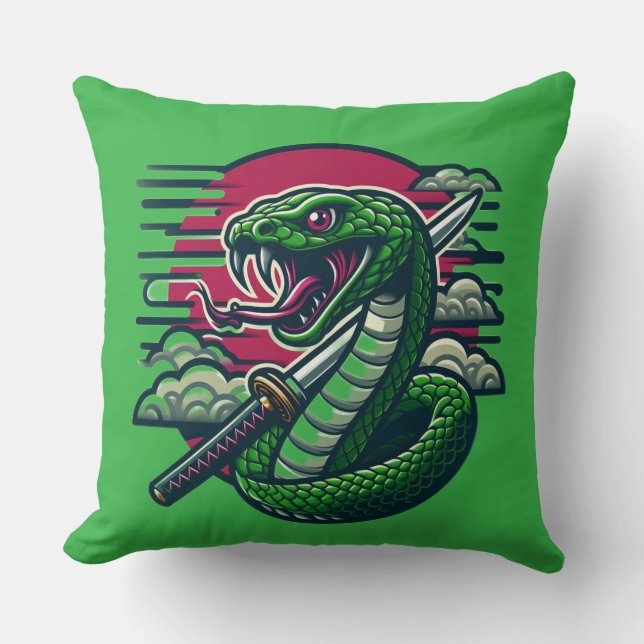 Almofada Cobra verde (Frente)