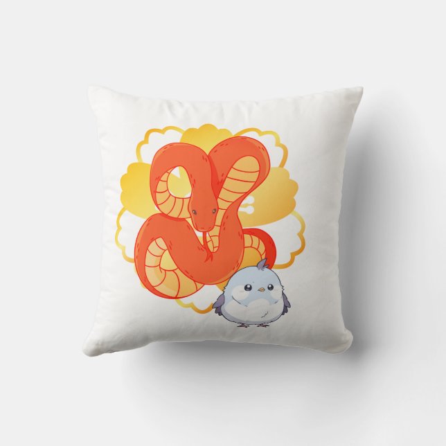 Almofada Cobra vermelho em uma flor Ouro" | Única e Luxuosa (Verso)