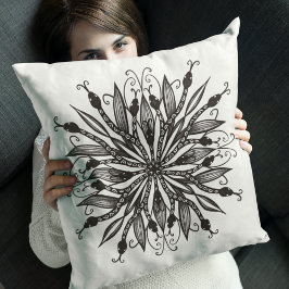 Almofada Cobras legal, preto e branco, gótica botânica