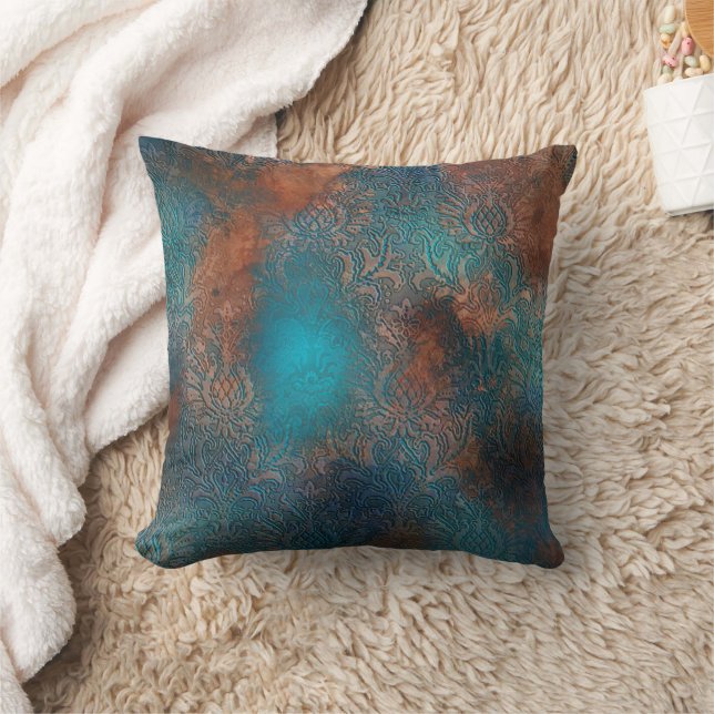 Almofada Cobre Patina Rusted Damask (Cobertor)