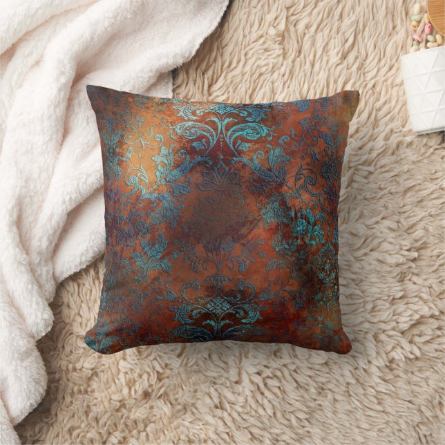 Almofada Cobre Patina Rusted Damask (Cobertor)