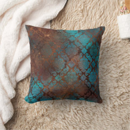 Almofada Cobre Patina Rusted Damask